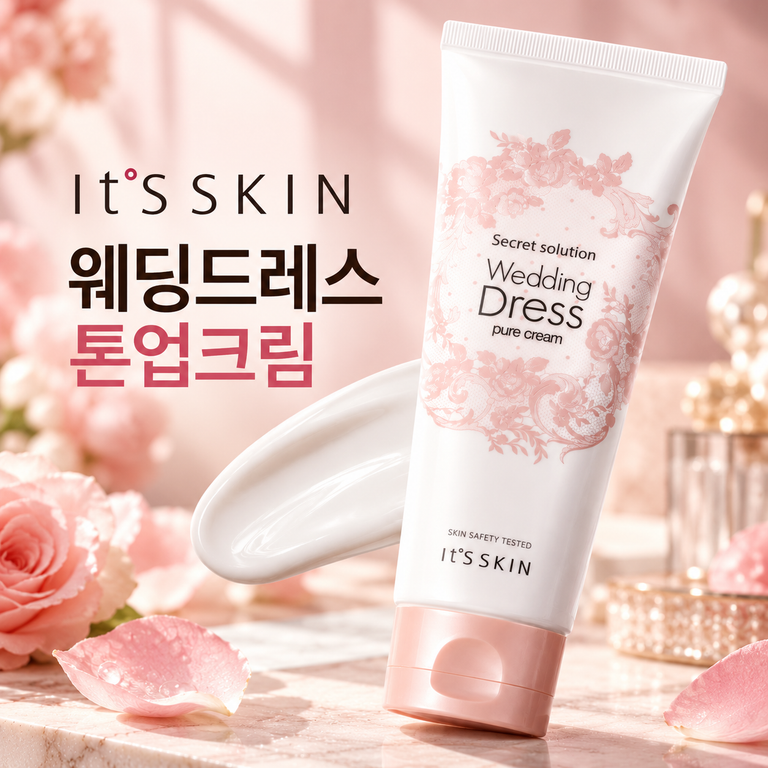 잇츠스킨 시크릿 솔루션 웨딩드레스 퓨어 톤업크림 100ml 피부톤 보정 화이트닝 바디크림 데일리 메이크업