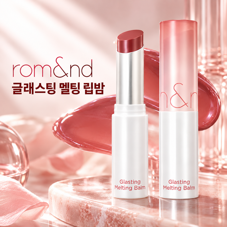 롬앤 글래스팅 멜팅 립밤 3.5g 06 카야 피그 촉촉한 컬러립밤 글로시 립메이크업 데일리 틴티드 립밤