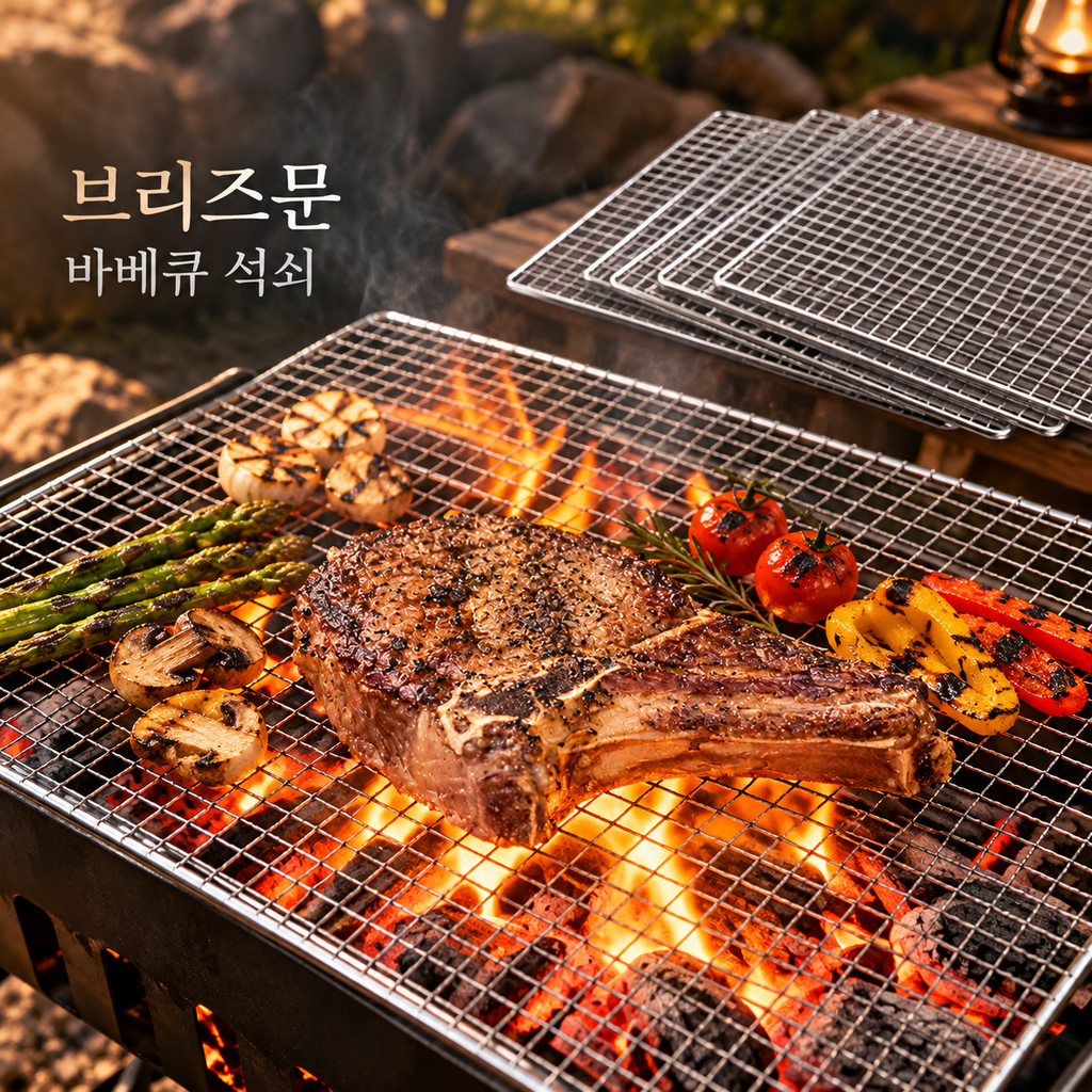 브리즈문 일회용 바베큐 석쇠 대형 56×41cm 5개 캠핑 그릴 불판 숯불 석쇠 제품 이미지