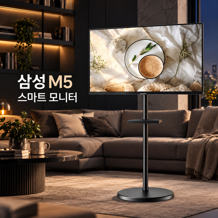 삼성 M5 스마트 모니터 32인치 삼탠바이미 이동식 스탠드 FHD IPTV TV모니터 추천