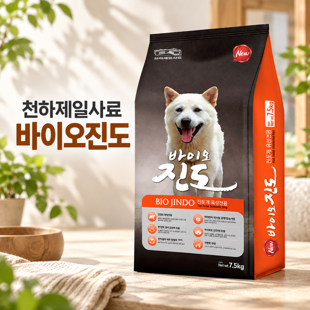 천하제일사료 바이오진도 7.5kg 진돗개 대형견 사료 강아지 대용량 사료 제품 이미지