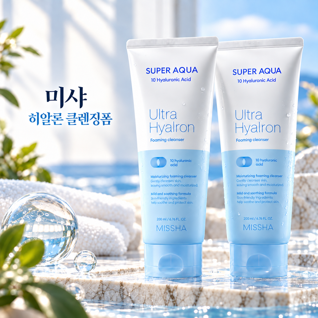 미샤 수퍼 아쿠아 울트라 히알론 클렌징폼 200ml 2개 대용량 세안제 제품 이미지