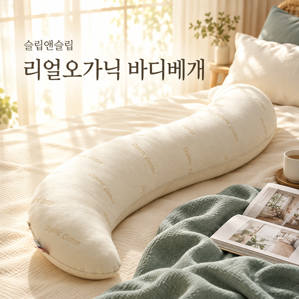 슬립앤슬립 리얼오가닉 임산부 바디베개 S자형 체압분산 안고자는 바디필로우 제품 이미지
