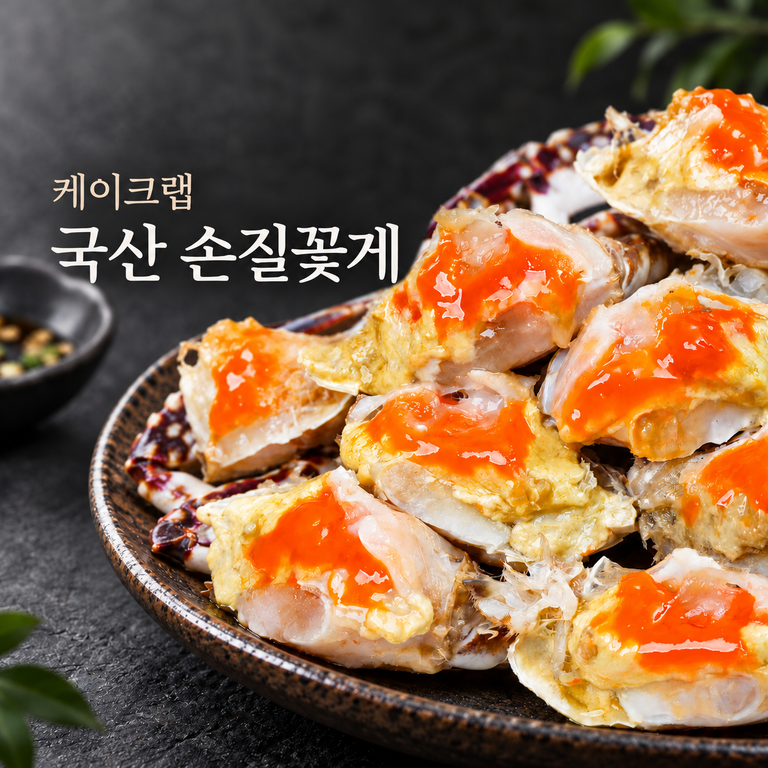 케이크랩 국산 손질꽃게 1kg 급냉 절단꽃게 냉동꽃게 손질 세척