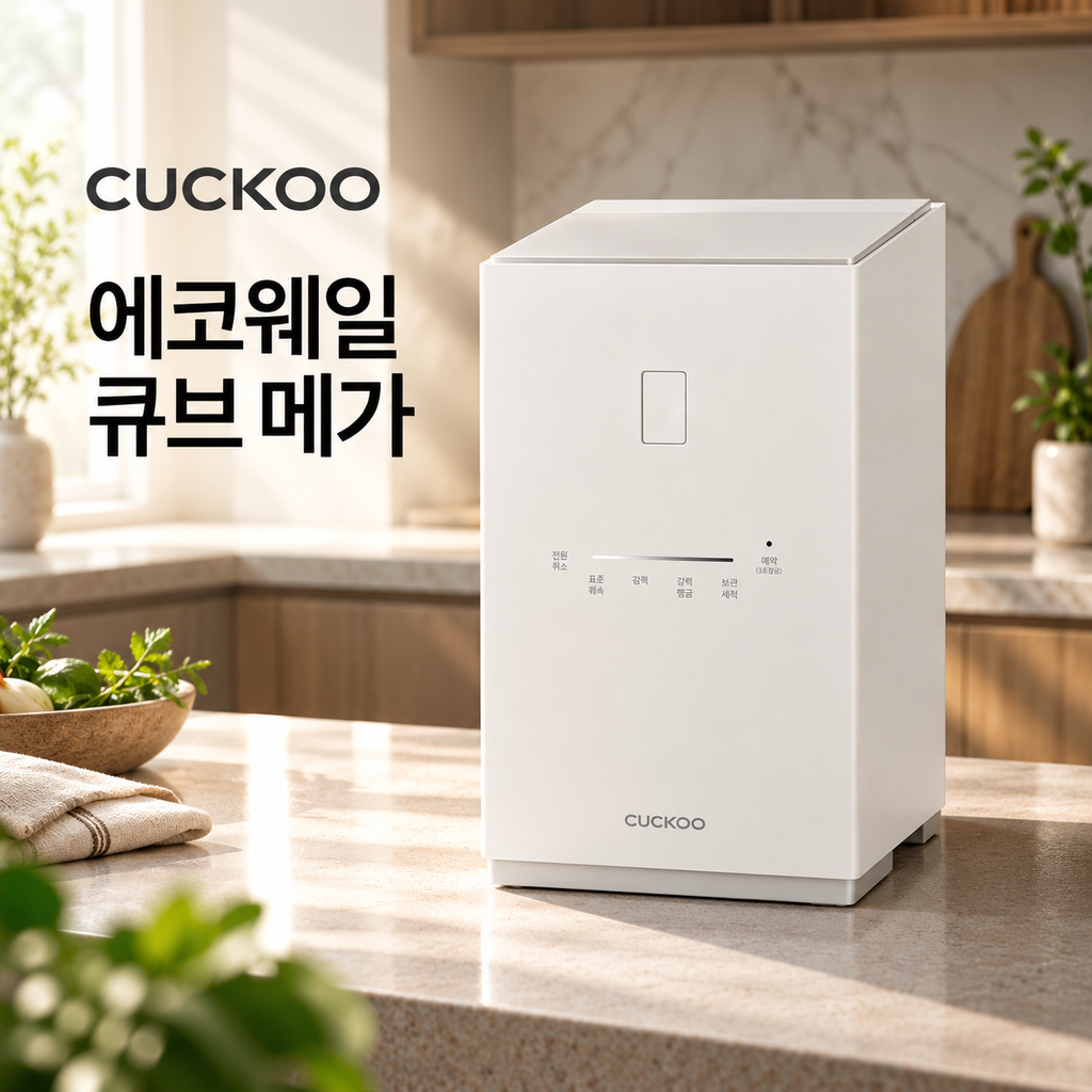 쿠쿠 에코웨일 큐브 메가 CFD-FNL301DCGW 3L 음식물처리기 가정용 분쇄건조형 제품 이미지