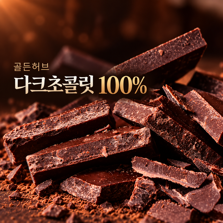 골든허브 다크초콜릿 100% 카카오매스 무설탕 초콜릿 1kg 대용량 다크초콜릿